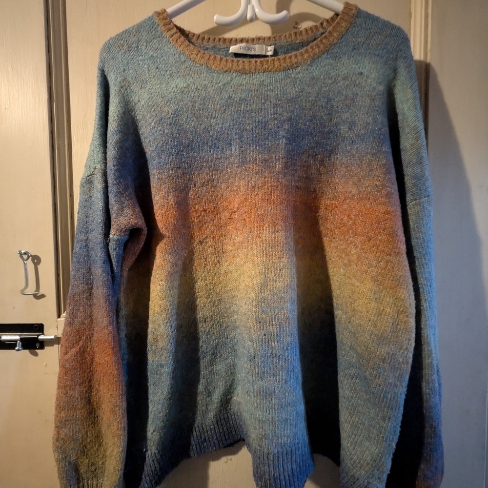 Ricki's Blue and Orange Gradient Crewneck Sweater